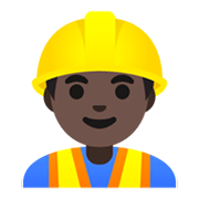 👷🏿‍♂️ Emoji Obrero Hombre: Tono De Piel Oscuro en Google Android 12L.
