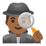 🕵🏾‍♂️ Emoji Detective Hombre: Tono De Piel Oscuro Medio en Google Android 12L.