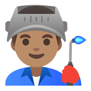 👨🏽‍🏭 Emoji Fabrikarbeiter: mittlere Hautfarbe Google Android 12L.