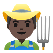 👨🏿‍🌾 Emoji Agricultor: Tono De Piel Oscuro en Google Android 12L.