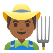👨🏾‍🌾 Emoji Agricultor: Tono De Piel Oscuro Medio en Google Android 12L.