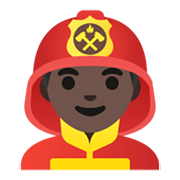 👨🏿‍🚒 Emoji Bombero: Tono De Piel Oscuro en Google Android 12L.