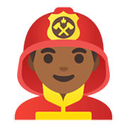 👨🏾‍🚒 Emoji Bombeiro: Pele Morena Escura na Google Android 12L.