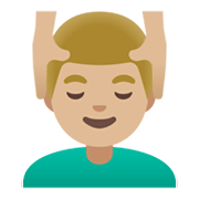 💆🏼‍♂️ Emoji Homem Recebendo Massagem Facial: Pele Morena Clara na Google Android 12L.