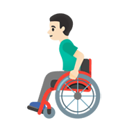 👨🏻‍🦽 Emoji Mann in manuellem Rollstuhl: helle Hautfarbe Google Android 12L.