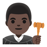 👨🏿‍⚖️ Emoji Richter: dunkle Hautfarbe Google Android 12L.