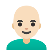 👨🏻‍🦲 Emoji Hombre: Tono De Piel Claro Y Sin Pelo en Google Android 12L.