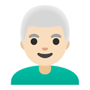 👨🏻‍🦳 Emoji Hombre: Tono De Piel Claro Y Pelo Blanco en Google Android 12L.