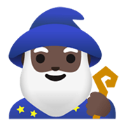 🧙🏿‍♂️ Emoji Mago: Tono De Piel Oscuro en Google Android 12L.