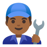 👨🏾‍🔧 Emoji Mechaniker: mitteldunkle Hautfarbe Google Android 12L.