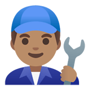 Emoji 👨🏽‍🔧 Meccanico Uomo: Carnagione Olivastra su Google Android 12L.