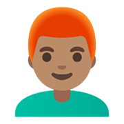 👨🏽‍🦰 Emoji Mann: mittlere Hautfarbe, rotes Haar Google Android 12L.