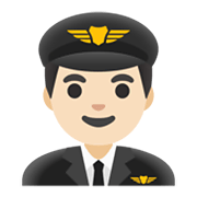 👨🏻‍✈️ Emoji Piloto De Avião Homem: Pele Clara na Google Android 12L.