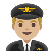 👨🏼‍✈️ Emoji Pilot: mittelhelle Hautfarbe Google Android 12L.