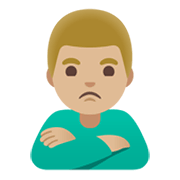 🙎🏼‍♂️ Emoji Hombre Haciendo Pucheros: Tono De Piel Claro Medio en Google Android 12L.