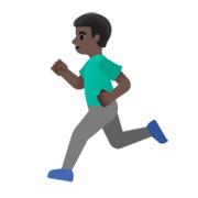 Emoji 🏃🏿‍♂️ Uomo Che Corre: Carnagione Scura su Google Android 12L.
