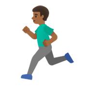 🏃🏾‍♂️ Emoji Hombre Corriendo: Tono De Piel Oscuro Medio en Google Android 12L.