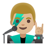 👨🏼‍🎤 Emoji Sänger: mittelhelle Hautfarbe Google Android 12L.