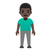 🧍🏿‍♂️ Emoji stehender Mann: dunkle Hautfarbe Google Android 12L.