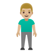 🧍🏼‍♂️ Emoji stehender Mann: mittelhelle Hautfarbe Google Android 12L.
