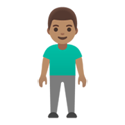 🧍🏽‍♂️ Emoji stehender Mann: mittlere Hautfarbe Google Android 12L.