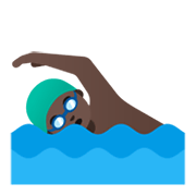 🏊🏿‍♂️ Emoji Schwimmer: dunkle Hautfarbe Google Android 12L.
