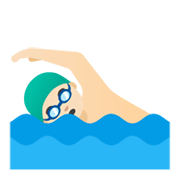 Emoji 🏊🏻‍♂️ Nuotatore: Carnagione Chiara su Google Android 12L.