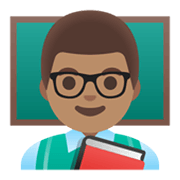 👨🏽‍🏫 Emoji Lehrer: mittlere Hautfarbe Google Android 12L.