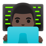 👨🏿‍💻 Emoji Tecnólogo: Tono De Piel Oscuro en Google Android 12L.