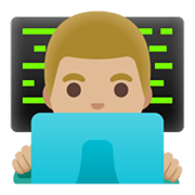 👨🏼‍💻 Emoji Tecnólogo: Tono De Piel Claro Medio en Google Android 12L.