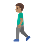 Emoji 🚶🏽‍♂️ Uomo Che Cammina: Carnagione Olivastra su Google Android 12L.