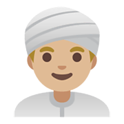 👳🏼‍♂️ Emoji Mann mit Turban: mittelhelle Hautfarbe Google Android 12L.