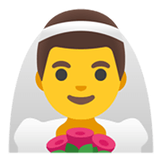 👰‍♂️ Emoji Mann mit Schleier Google Android 12L.