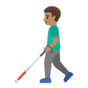 👨🏽‍🦯 Emoji Hombre Con Bastón: Tono De Piel Medio en Google Android 12L.