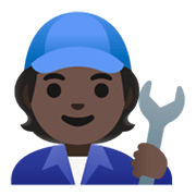 🧑🏿‍🔧 Emoji Mechaniker(in): dunkle Hautfarbe Google Android 12L.