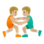 🤼🏼‍♂️ Emoji Hombres Luchando, Tono De Piel Claro Medio en Google Android 12L.