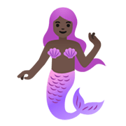 Emoji 🧜🏿‍♀️ Sirena Donna: Carnagione Scura su Google Android 12L.