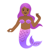 🧜🏾‍♀️ Emoji Sirena: Tono De Piel Oscuro Medio en Google Android 12L.