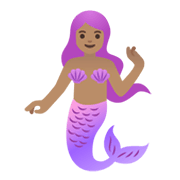 🧜🏽‍♀️ Emoji Sirena: Tono De Piel Medio en Google Android 12L.