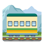 🚞 Emoji Estrada De Ferro Na Montanha na Google Android 12L.