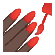 💅🏿 Emoji Nagellack: dunkle Hautfarbe Google Android 12L.