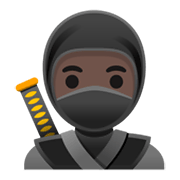 🥷🏿 Emoji Ninja: Tono De Piel Oscuro en Google Android 12L.