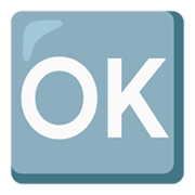 🆗 Emoji Großbuchstaben OK in blauem Quadrat Google Android 12L.