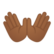 👐🏾 Emoji Manos Abiertas: Tono De Piel Oscuro Medio en Google Android 12L.