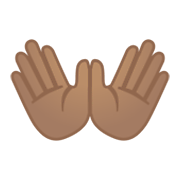 👐🏽 Emoji offene Hände: mittlere Hautfarbe Google Android 12L.
