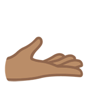 🫴🏽 Emoji Palma Para Cima Mão: Pele Morena na Google Android 12L.