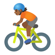 🚴🏾 Emoji Ciclista: Pele Morena Escura na Google Android 12L.