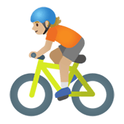 Émoji 🚴🏼 Cycliste : Peau Moyennement Claire sur Google Android 12L.