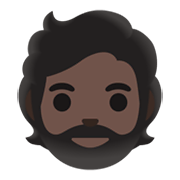 🧔🏿 Emoji Persona Con Barba: Tono De Piel Oscuro en Google Android 12L.