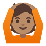🙆🏽 Emoji Person mit Händen auf dem Kopf: mittlere Hautfarbe Google Android 12L.